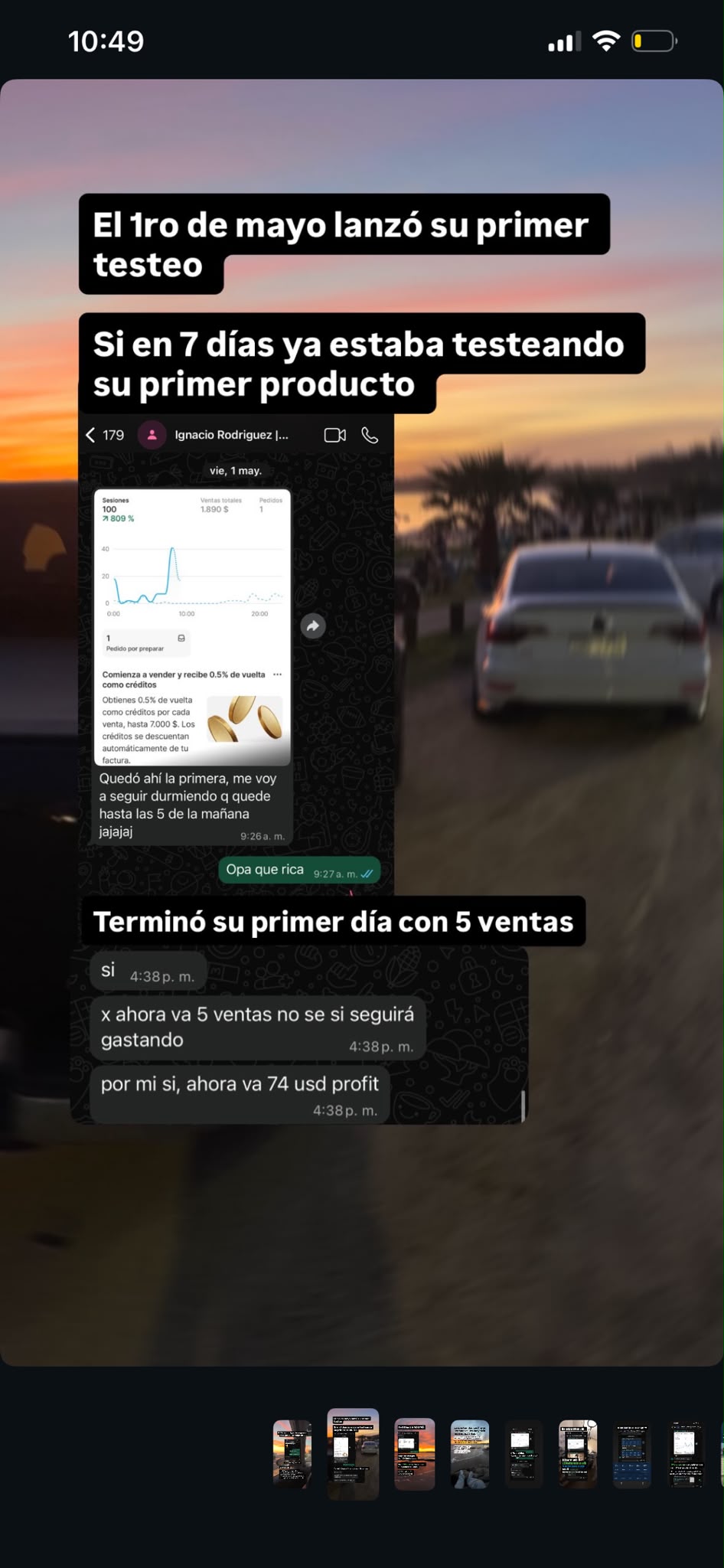 Ignacio: primer testeo a los 7 días